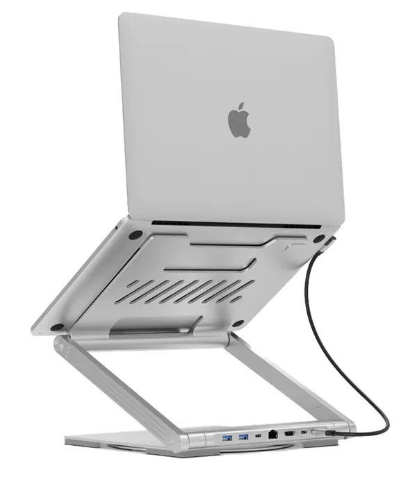 Levelo AeroLink Laptop Stand / With 7 Built-in Ports / Supports 11 to 17 Inch