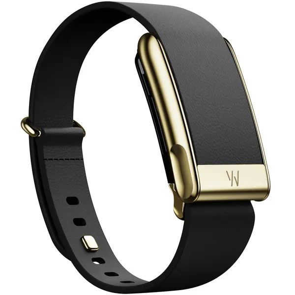 Whoop 5 MG LeatherLuxe Tapered Band / Large Size / Black with Gold Frame