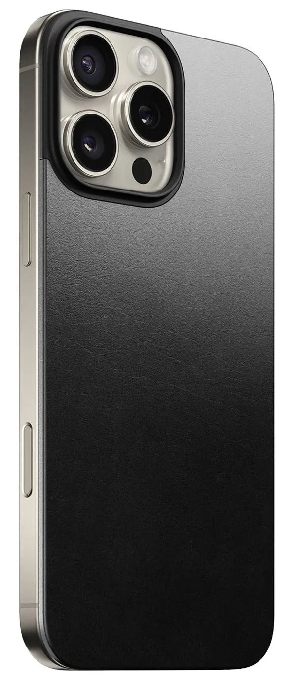 Nomad Leather Back for iPhone 16 Pro Max / Magnetic / Black